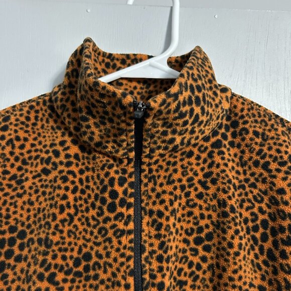 Lands' End Animal Print 1/4 Zip Fleece Pull-over Women's Size S - Picture 2 of 10